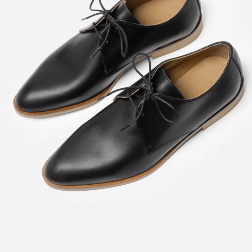Everlane Modern Oxford Black Leather 8.5